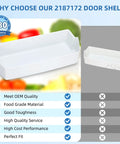 Door Shelf Bin Replacement For Whirlpool Kenmore Amana Frigidaire Roper Estate Pro Grade Fit Refrigerator Bin 2187172 2 Pack