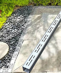 Heavy Duty Trench Drain Kit Up To 1 Ton Load Capacity For Driveways Courtyards Lawns And Patios With Durable Stainless Steel Grate