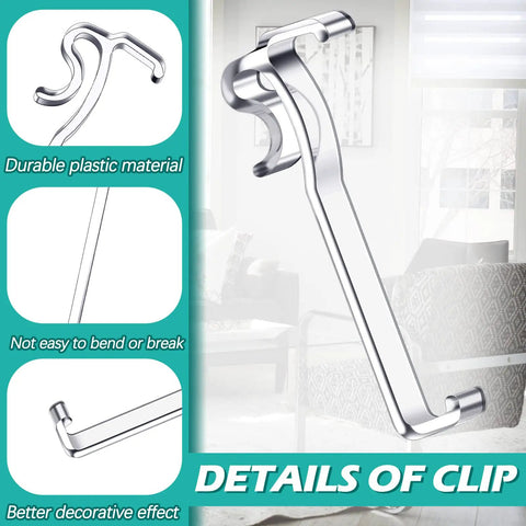 No Sweat 3 Inch Valance Clips For Horizontal Window Blinds, 12 Pack Plastic Mounting Retainers, showcasing durable plastic design.