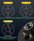 Diagram illustrating bolt hole measurements for 5-lug, 6-lug, and 8-lug trailer brake drum kits.