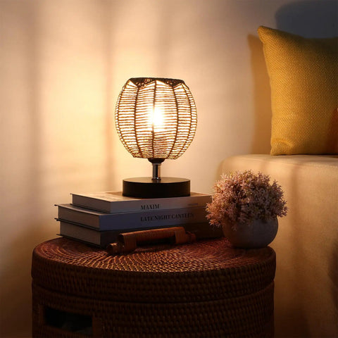 Three Pack Rattan Lamp Shades Vintage Boho Hanging Light Covers For Pendant Lamps And Ceiling Fans Handwoven Light Shades Set