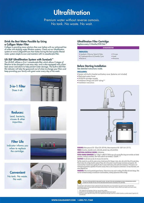 Diagram of Ultra Filtration Under Sink Drinking Water Filter Replacement Cartridge Set for Easy Change and Quick Swap Leak Free Seal