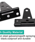 Six Pack 2 Inch T Hinges For Doors And Gates In Outdoor Black Finish Heavy Duty Carbon Steel Construction Rustproof Durable