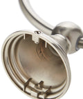 Close-up of the mounting bracket for Round Modern Towel Ring in Satin Nickel Finish, durable zinc alloy construction.