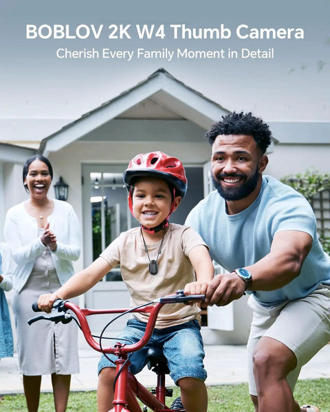 Family enjoying outdoor time, focusing on child riding bicycle, highlighting the 1440P Patrol Ready Body Camera with Audio, Built In 128GB Storage, Dual 1800mAh Batteries With Dock, Wearable Police Camera For Law Enforcement, Night Vision, File Protection, Easy Video Access, Safe Evidence Capture.