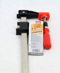 Clutch Style Bar Clamps 24 Inch 600 Pound Capacity Ergonomic Handle Non Marring Pads Durable Cast Iron Jaws Serrated Rail Tool