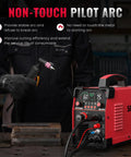 Plasma Cutter STC750P 75 Amp HF Non Touch Pilot Arc Dual Voltage 110 220V With LED Display in a workshop setting.