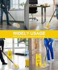 Heavy Duty Commercial Mop With 3 Extra Large Replacement Heads And A 59 Inch Long Handle, Looped End String Wet Cotton Mop For Floor Cleaning
