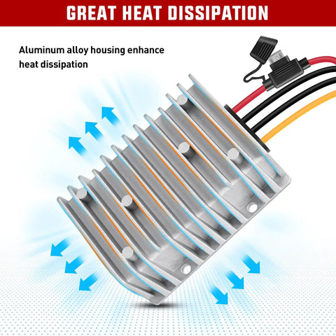 48V 36V To 12V Voltage Converter 360W 30A Regulator with aluminum alloy housing for heat dissipation