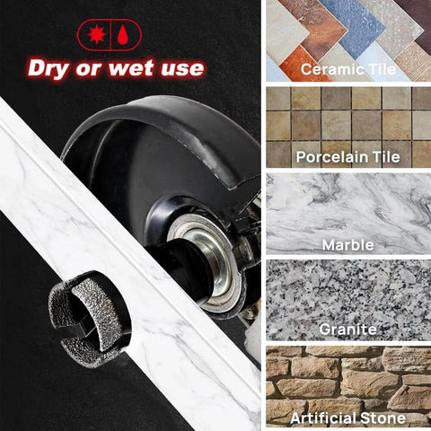 Amazon DT-DIATOOL tile hole saw kit with diamond core bits (6–100mm) and 4/5in finger bit, bevel chamfer and SDS adapter