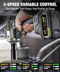 Heavy Duty Cordless Impact Wrench With Half Inch Drive Delivers 900 Foot Pounds Of Torque Brushless 21V Power Tool in use