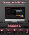 Q87 Tri Mode Wireless Gaming Mechanical Keyboard Serving Bluetooth And Two Point Four Gigahertz Links with programmable software interface.