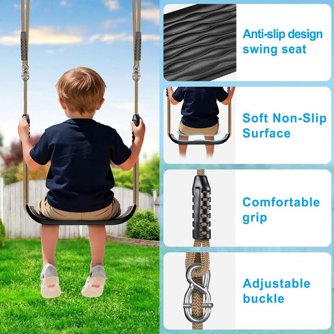 Heavy Duty Swing Set Kit With Reinforced A Frame, Two Seats And Four Hangers, DIY Playground Hardware For Backyard Fun, Kid Friendly And Built To Last For Family Swing Time