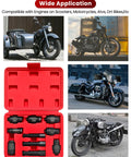 All In One Flywheel Puller Set For Motorcycles And ATVs 10 Piece Universal Tool Kit with red case and bike compatibility
