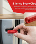 Hand installing Heavy Duty Silicone Car Door Lock Buffer Pads For Hella Quiet Drives And Zero Rattle With Strong Self Adhesive Backing.