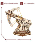 Hands On 3D Wooden Ballista Launcher Kit For Adults DIY Puzzle Model Toy And STEM Project, 11.9 x 7.5 x 8.3 inch