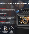 1080P HD Endoscope Camera With Light, 4.3 Inch IPS Screen Borescope shown with gears display and coiled cable