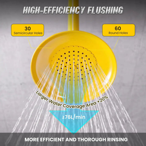 High-efficiency flushing nozzle of Heavy Duty 304 Stainless Steel Emergency Shower And Eyewash Station Kit with water coverage