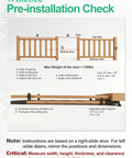 Sliding Gate Kit Heavy Duty Gate Hardware With Wheel For 1 To 2 Inch Thick Wooden Gates Anti Sag Fence System that shows pre-installation measurements