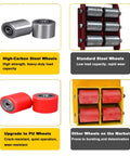 Heavy Duty Steel Machinery Mover With Precision Steering Rollers For Factory Equipment Relocation And Industrial Transport Built Tough To Handle The Daily Grind Moves 3000 Pounds Like A Champ With Absolute Ease with steel and polyurethane wheels