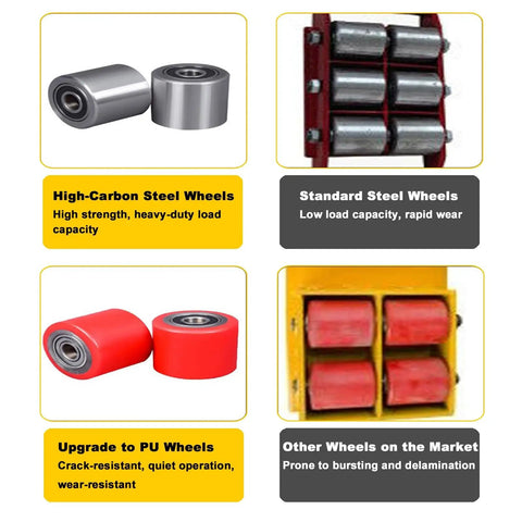 Heavy Duty Steel Machinery Mover With Precision Steering Rollers For Factory Equipment Relocation And Industrial Transport Built Tough To Handle The Daily Grind Moves 3000 Pounds Like A Champ With Absolute Ease with steel and polyurethane wheels