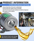 12V Inline Fuel Pump Universal Low Pressure 3-6 PSI, 30 GPH, 8mm Hose, Copper Clad Aluminum, installed in vehicle engine