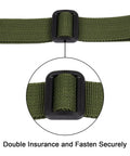 Close-up of Beefy 2 Pack Luggage Straps With Quick Release Buckles, Heavy Duty 1 Inch Nylon Straps, Army Green, buckle detail
