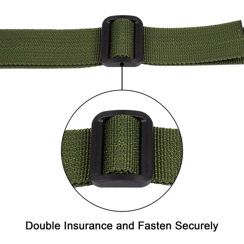 Close-up of Beefy 2 Pack Luggage Straps With Quick Release Buckles, Heavy Duty 1 Inch Nylon Straps, Army Green, buckle detail