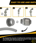 Three Quarter Inch Heavy Duty Liquid Tight PVC Conduit Connector Set installation instructions and components.