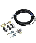 Universal Emergency Parking Brake Cable Kit With Hella Tough Corrosion Resistant Sheath And 110 Inch Reach, components displayed.