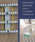 Close-up of the splicing method for Light Duty Skate Wheel Conveyor Rail With Abs Roller Flow Rack and Spliceable Stainless Steel Frame.