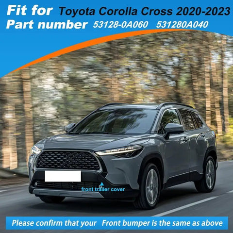 Toyota Corolla Cross with Front Tow Hook Cover, Matte Black, Driver Side, 2022-2023, Direct Replacement for Clean Look