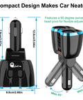 Ultimate 5 In 1 Cigarette Lighter Splitter With Usb C And Dual Usb Ports Quick Charge Car Adapter for 12V 24V rides, compact design.
