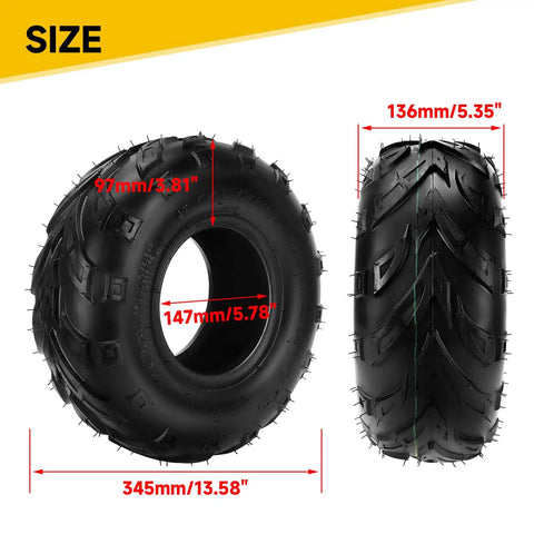 Tubeless 145/70-6 Mini Bike Tire For Coleman CT100U Baja Dirt Bug Doodle Bug DB30 RT100 Motovox MBX10 MBX11 GMB100 Kazuma Roketa 110cc ATV