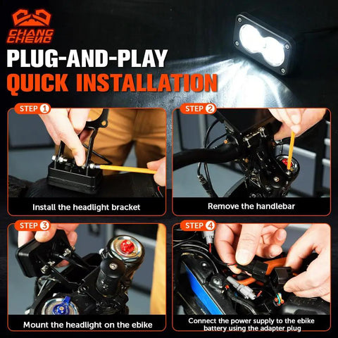 Electric Dirt Bike Headlight Kit With Aluminum 6000K To 6500K LED Bar For Sur Ron Light Bee X and Talaria installation guide