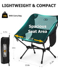 Ultra Lightweight Folding Camping Chair For Hiking And Backpacking, Set Of Two With Carry Bag, 22.8" wide seat