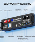 Front view of 48V 100Ah LiFePO4 Battery With Bluetooth For Solar Storage And Home Backup Power, showing ports and labels