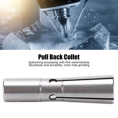 High Force Lathe Chuck Pull Back Collet SDC06-1/4 showing 6mm size, 65Mn steel material, used for precise machining tasks.
