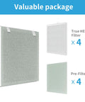 Vital 100 Replacement Filter Kit For LEVOIT Vital 100 And VAVA VA-EE004 Air Purifiers showing four 3-in-1 filters and four pre-filters.