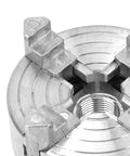 Heavy Duty 4 Jaw Independent Metal Lathe Chuck With Thread Mount Replacement Accessory For Mini Lathes showing detailed jaw mechanism.