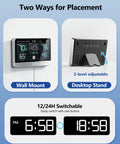 Go-To Weather Station With 8.8 Inch Color Display And Indoor Outdoor Thermometer Hygrometer, Atomic Clock, Wall Mount or Stand