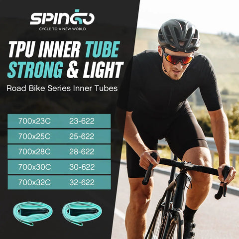 2-Pack Ultralight TPU Inner Tube For Road Bikes 700C Fits 23C To 32C Tires With 48mm 60mm Or 80mm Presta Valves Ride Ready
