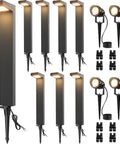 Low Voltage Landscape Lighting Kit With 8 Path Lights And 4 Spotlights 3000K Outdoor Waterproof Pathway And Garden Lights