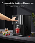 Countertop Nugget Ice Maker With Dispenser For Home Kitchen Bar Office Delivers 44 Lbs Per Day Of Chewable Nugget Ice Self Cleaning Removable Two Point Four Liter Water Tank One Click Operation Black showing ice dispensing