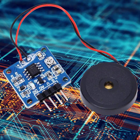 Two Pack Piezoelectric Sensor Analog Ceramic Vibration Sensor Module For Arduino And DIY Electronics with circuit board