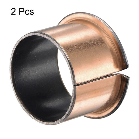 Straight Heavy Duty Flanged Sleeve Bearings With Oilless Bronze Sintered Build 40Mm Bore X 44.5Mm Od Drop In Ready Design Zero Hassle Maintenance Slick Sliding Action Pack Of Two close-up view showing a single bronze sleeve bearing.