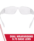 Crystal Clear Wraparound Safety Glasses With Scratch-Resistant Lenses, Ultra Lightweight Under 1 Ounce, front view
