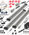 Under Cabinet LED Lighting Kit With Built In Adjustable Cable No Mess Wires Three Panel Under Counter Lights components and packaging