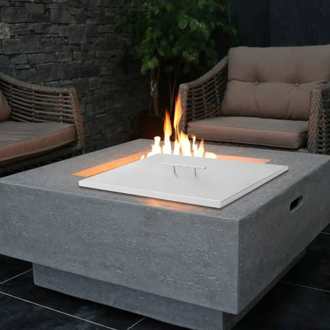 Stainless Steel Fire Pit Cover For 21 And 27 Inch Round Pits With Handle on stone fire pit, outdoor patio setting