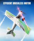 TrainStar 500mm Brushless RC Plane Ready To Fly With 6 Axis Gyro, 3 Flight Modes And Aerobatics in flight, showcasing brushless motor.